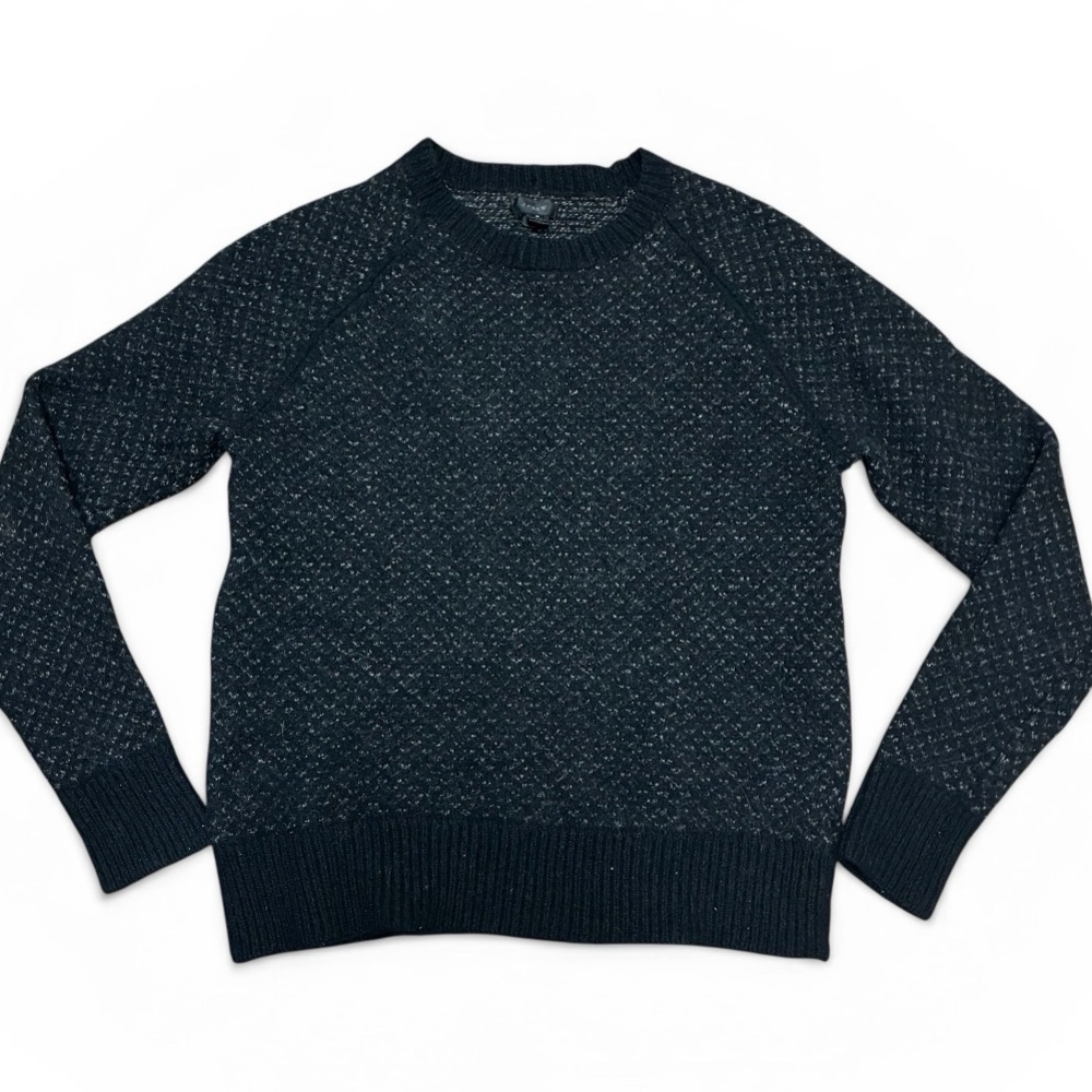 J.Crew 100% Lambswool Black Knit Sweater Women’s Small Crewneck Minimalist
